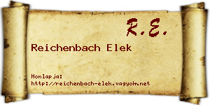 Reichenbach Elek névjegykártya
